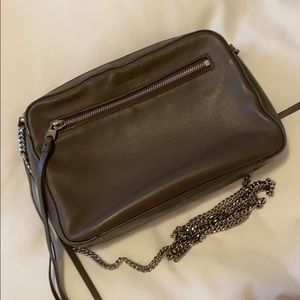 All Saints Grey Leather Crossbody Bag